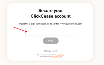 Insert the 6-digit verification code sent to your Gmail account