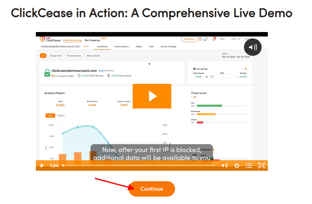 Watch a quick ClickCease demo