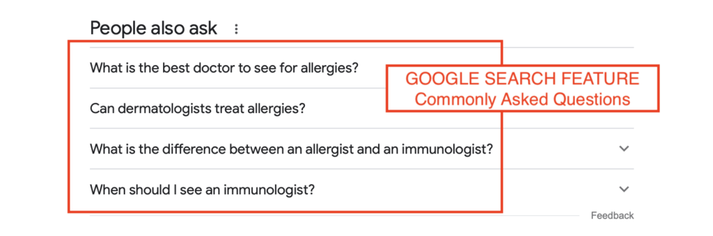 commonly asked questions for allergy search