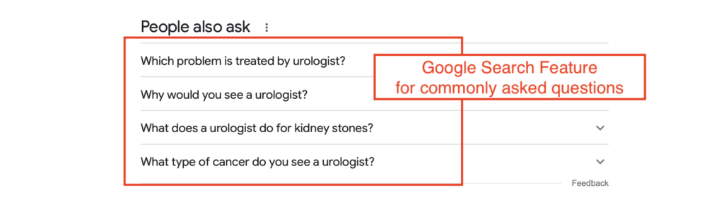 search feature for urology search results