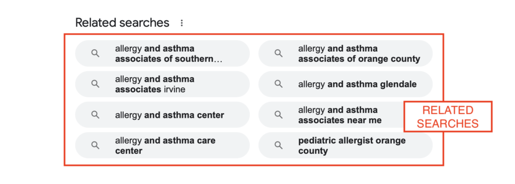 search engine related searches for allergy query