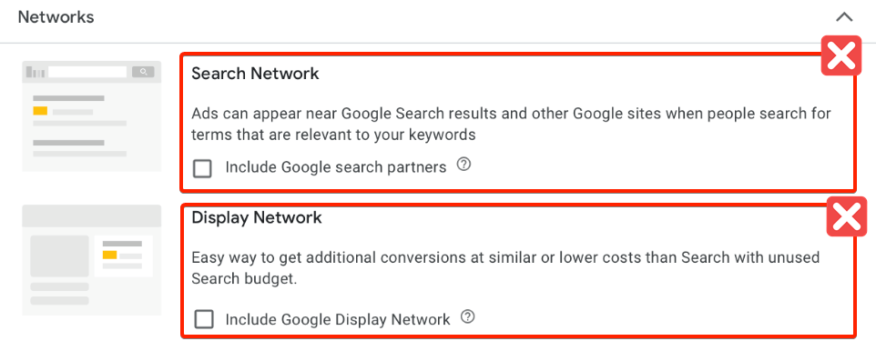 Google Ads Campaign Network Settings