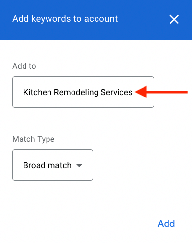selecting group campaign for remodeling business ppc