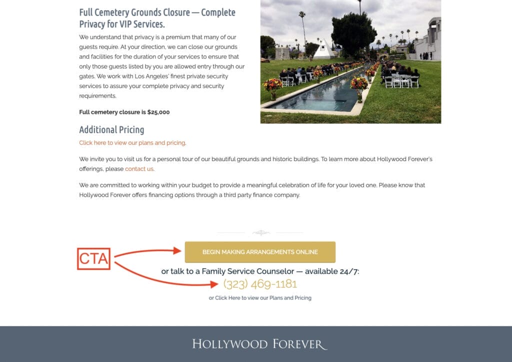 additional pricing options for premium funeral service offer