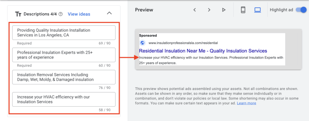 descriptions for insulation ppc