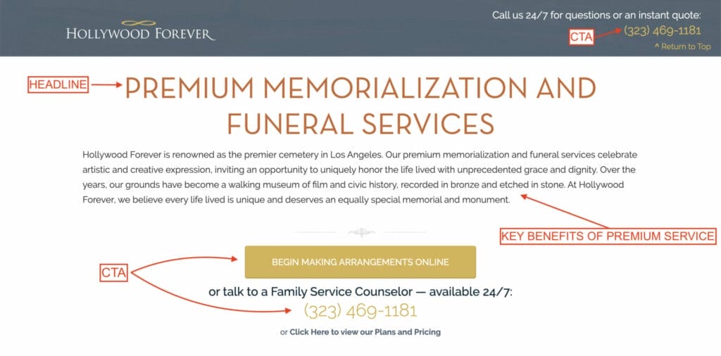 premium offer for funeral service