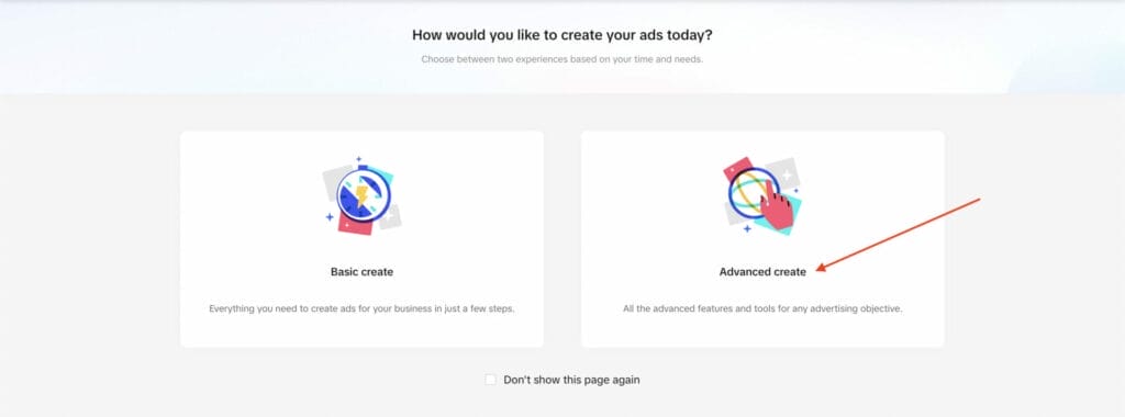 choosing advanced campaign settings for tiktok