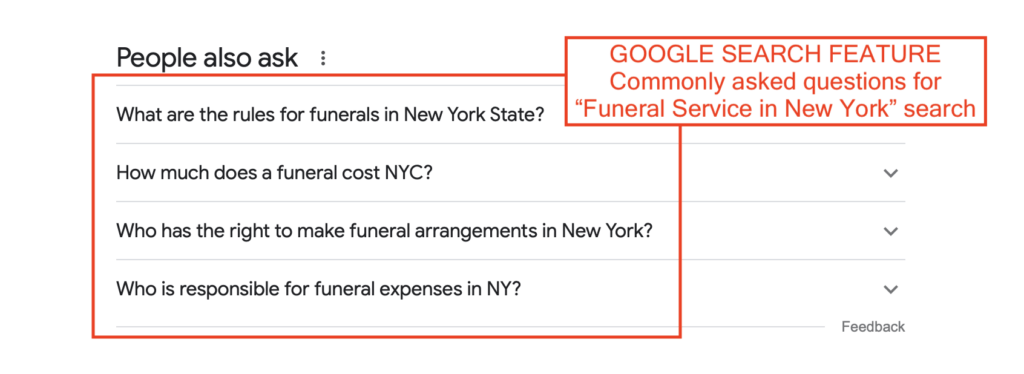 search feature for funeral service search in ny