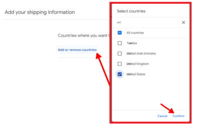 add countries for shipping
