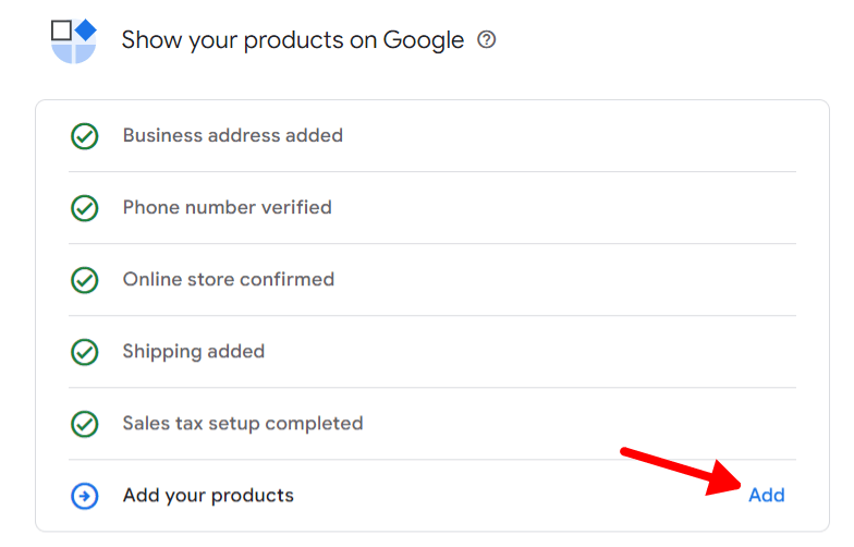 add products on Google Merchant Center