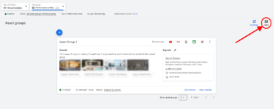 switch from summary view to table view for asset group performance