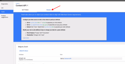 add a feed rule on Google Merchant Center