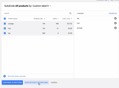 select product group