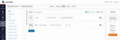 add a feed rule to channable