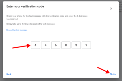 enter your verification code - Google Merchant Center