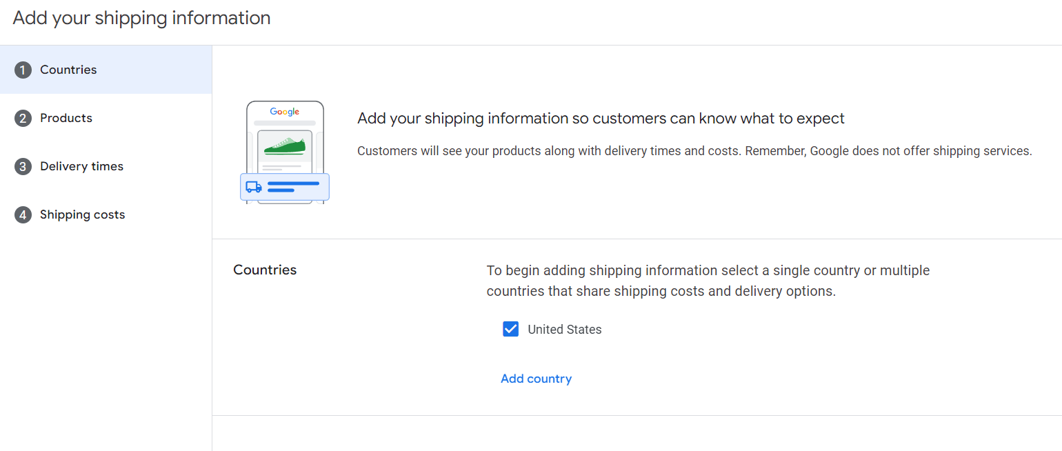 add your shipping information