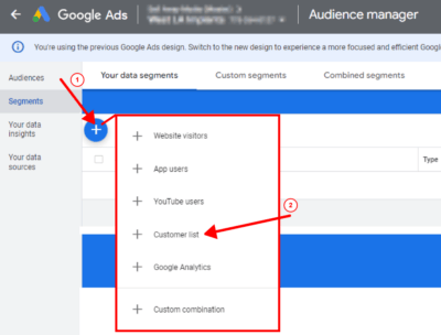 upload a file manually on new customer list