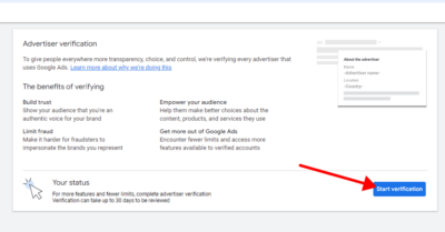 click "start verification"