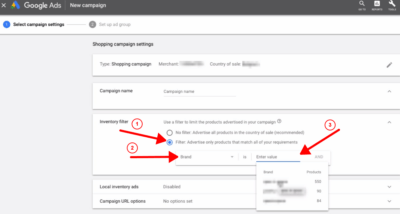 setting up your inventory filter
