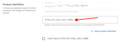 SEO Product Listings - adding GTIN