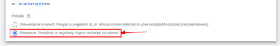 google ads location targeting