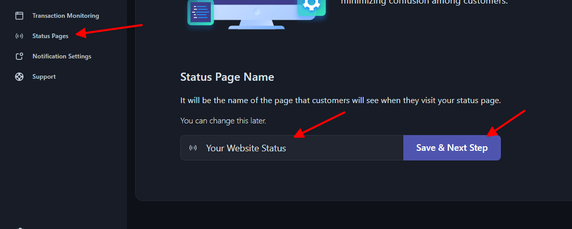 create status page on MonSpark