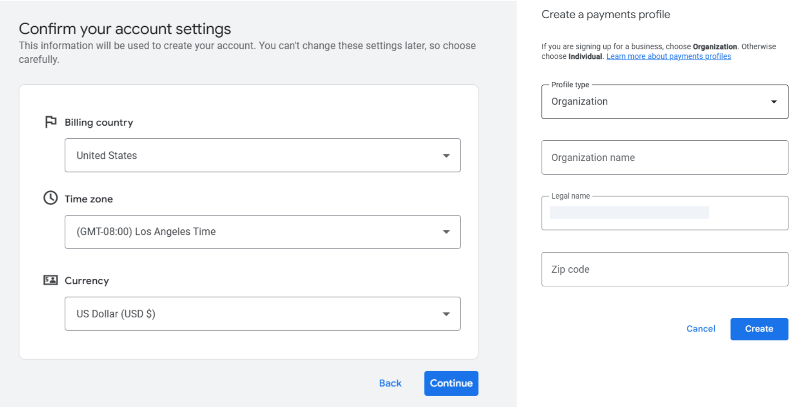 screenshot on payment profile
