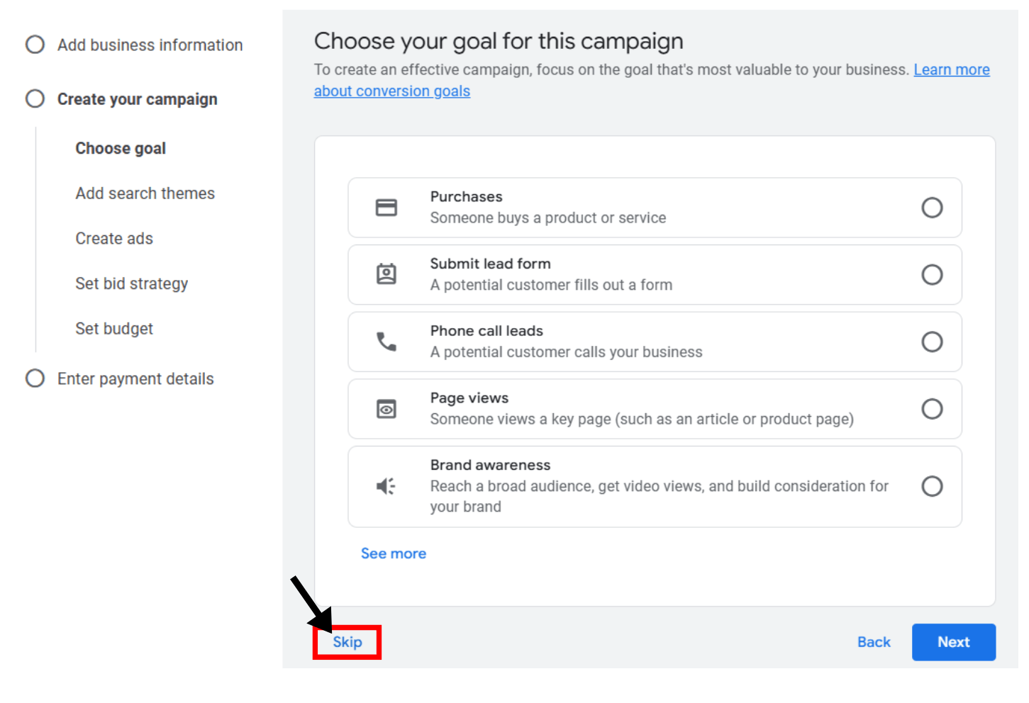 screenshot on skip linking accounts