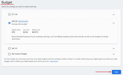 Setting Budget for Google Ads for Pool Cleaning Services
