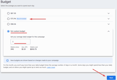 Budget for Google Ads for Porta Potty Rental