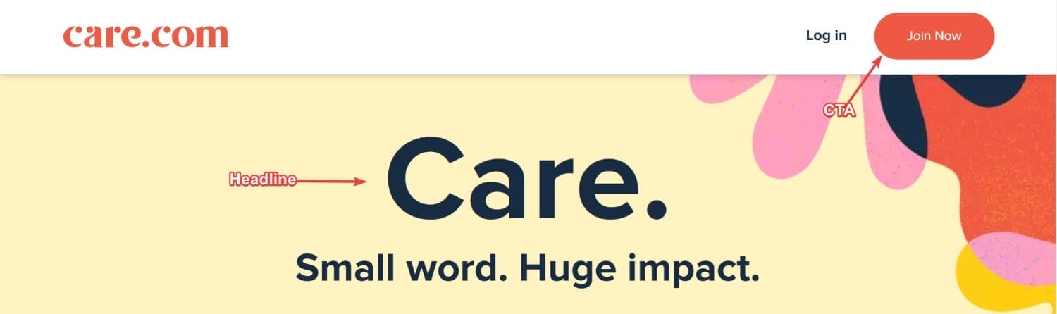 Landing Page for Childcare Services Headline, CTA - sample