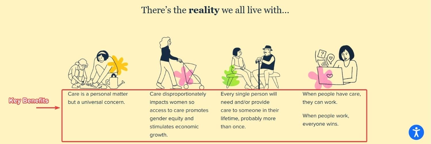 Landing Page for Childcare Services Key Benefits - sample