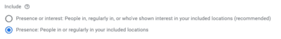 Google Ads Location Options