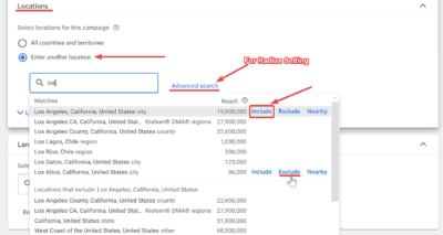 Target Locations for Google Ads for Pool Cleaning Services