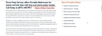 Porta Potty Rental - Unique Selling Proposition