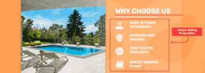 Unique Selling Proposition example for pool cleaning services landing page
