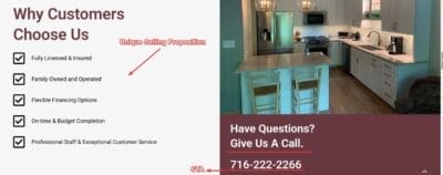 Google Ads Landing Page - Unique Selling Proposition - Countertop Services