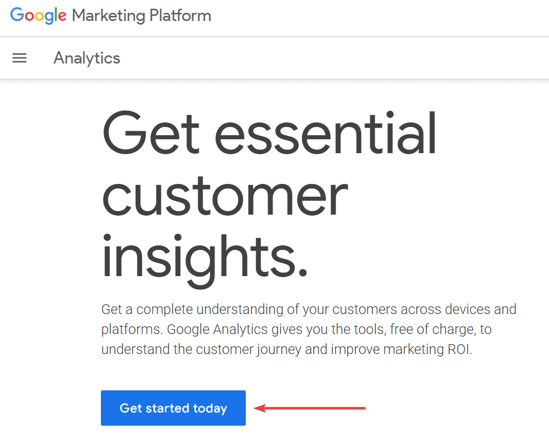 Google Analytics Page