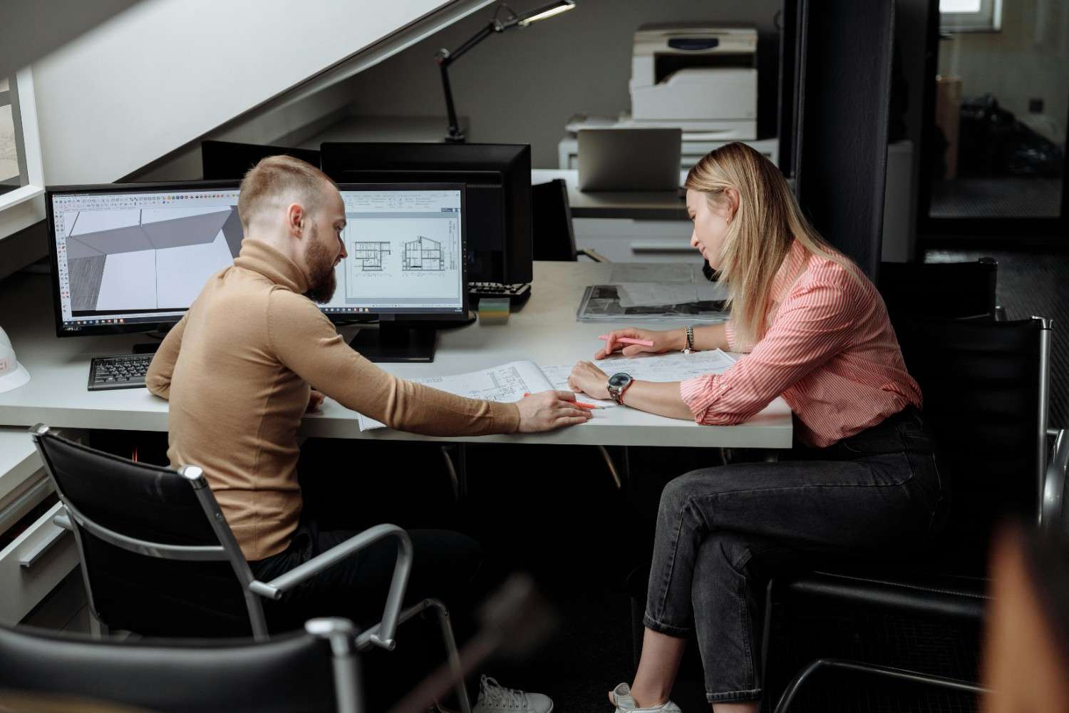 Two Architects Working Together