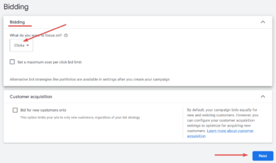 Bidding Option for Google Ads for Pool Cleaning Services