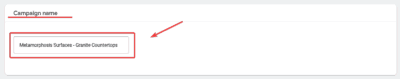 Campaign Name for Countertops Services Google Ads