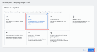 Leads as Campaign Objective for Google Ads for Snow Removal Services 