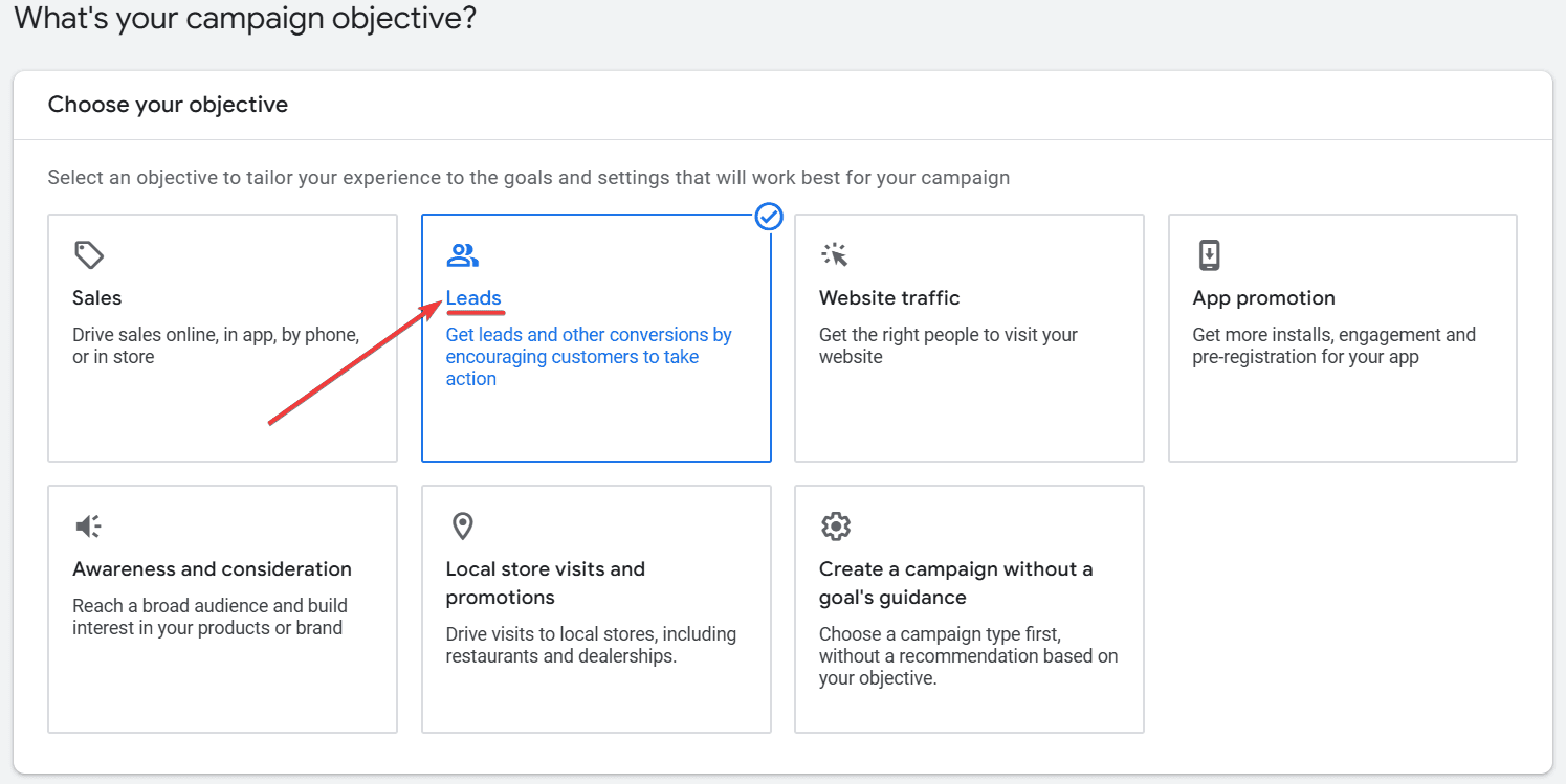 Campaign Objective for Google Ads for Childcare Services