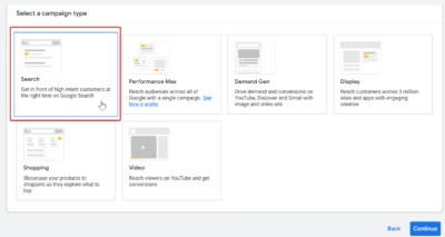 Self Storage campaign type