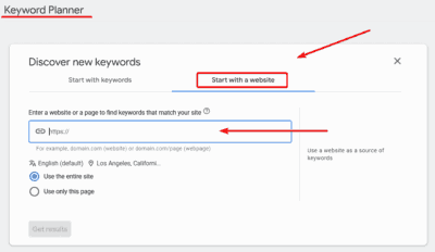 Keyword ideas from competitor's website