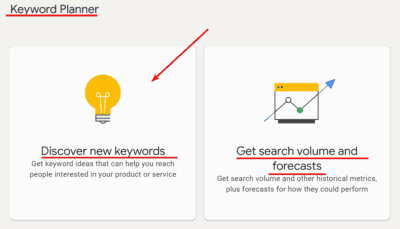 Keyword Planner in Google Ads