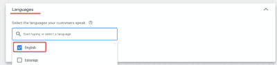 Language Setting for Google Ads for Pool Cleaning Services