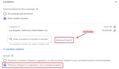 specify radius to increase occupancy rate on self storage facility