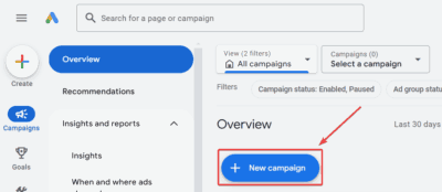 Creating New Campaign for Google Ads for Pool Cleaning Services