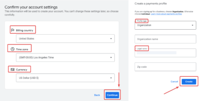 Set Up Payment Profile for Google Ads account 